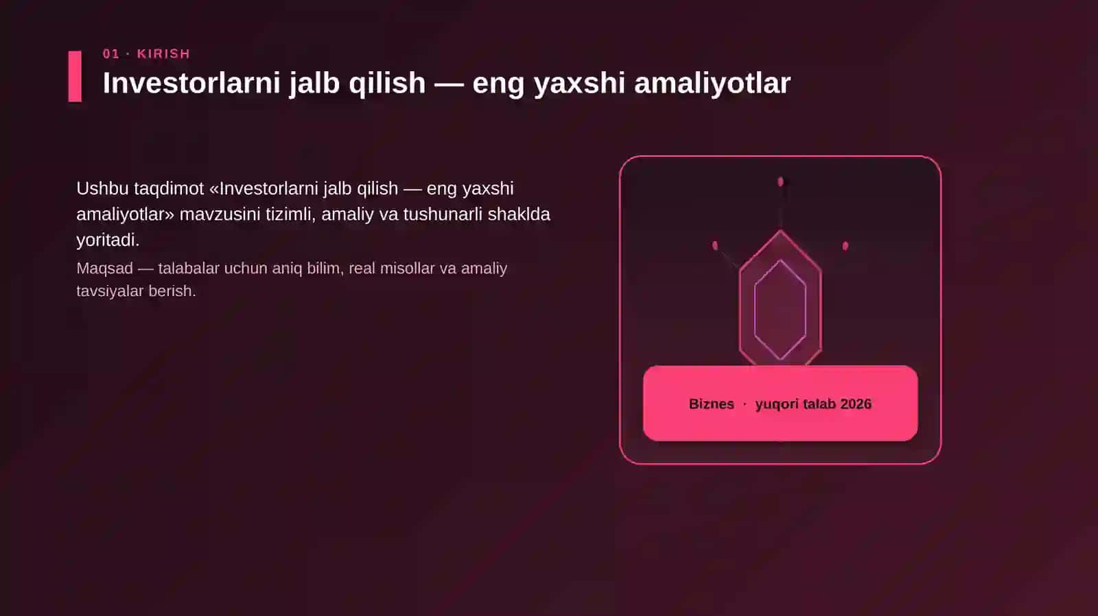 Investorlarni jalb qilish — eng yaxshi amaliyotlar 3