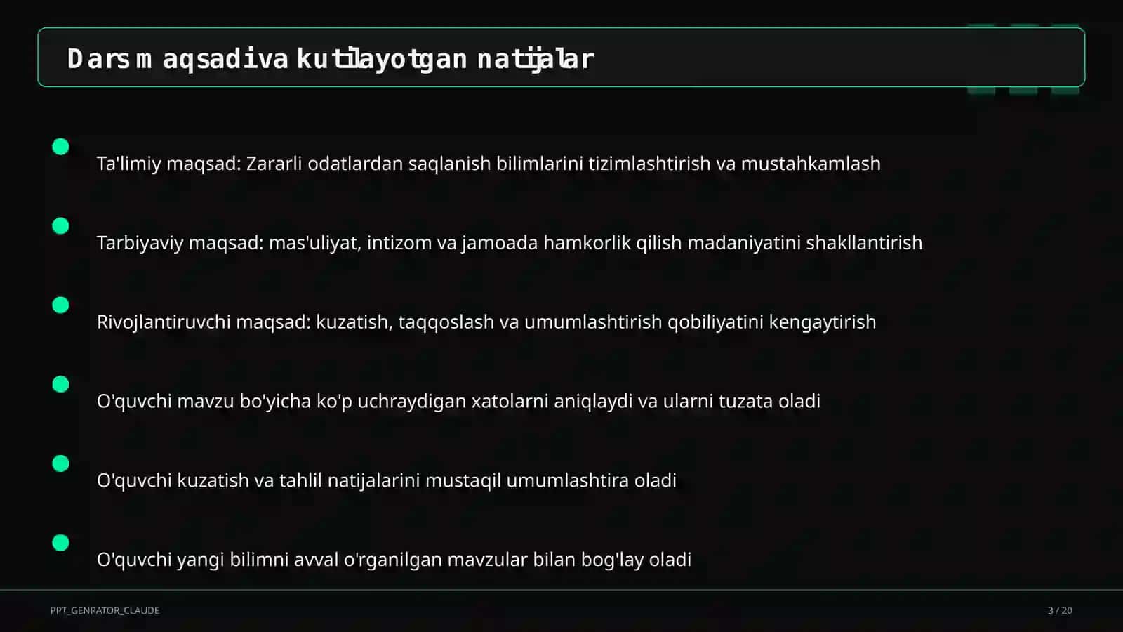 Zararli odatlardan saqlanish (7-sinf) 3