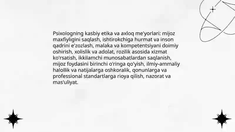 Psixologkning kasbiy faoliyati 3
