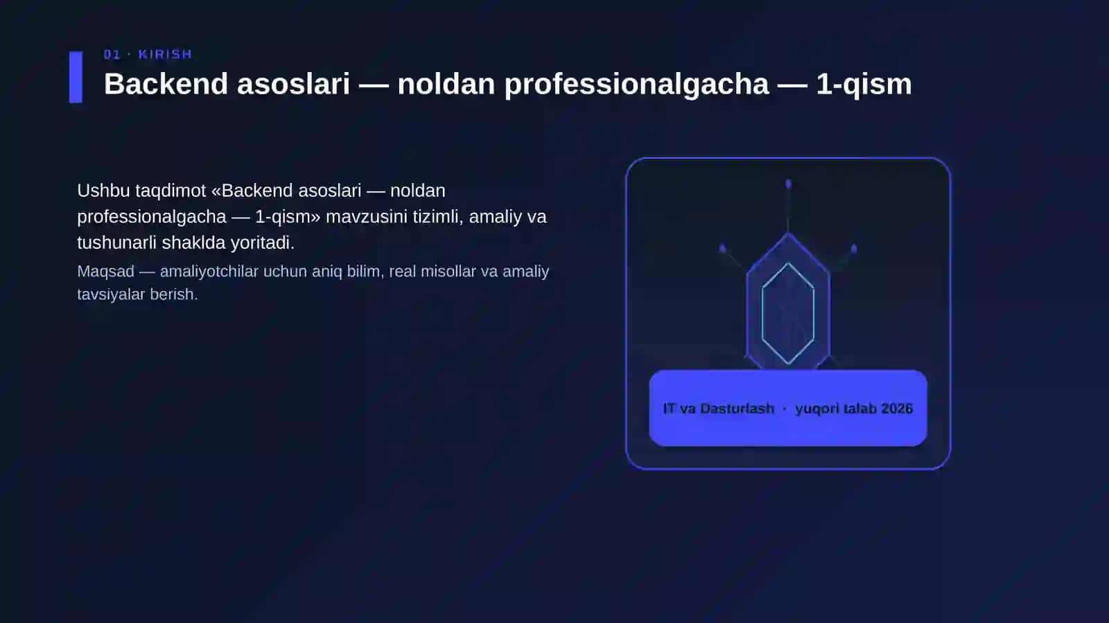 Backend asoslari — noldan professionalgacha — 1-qism 3