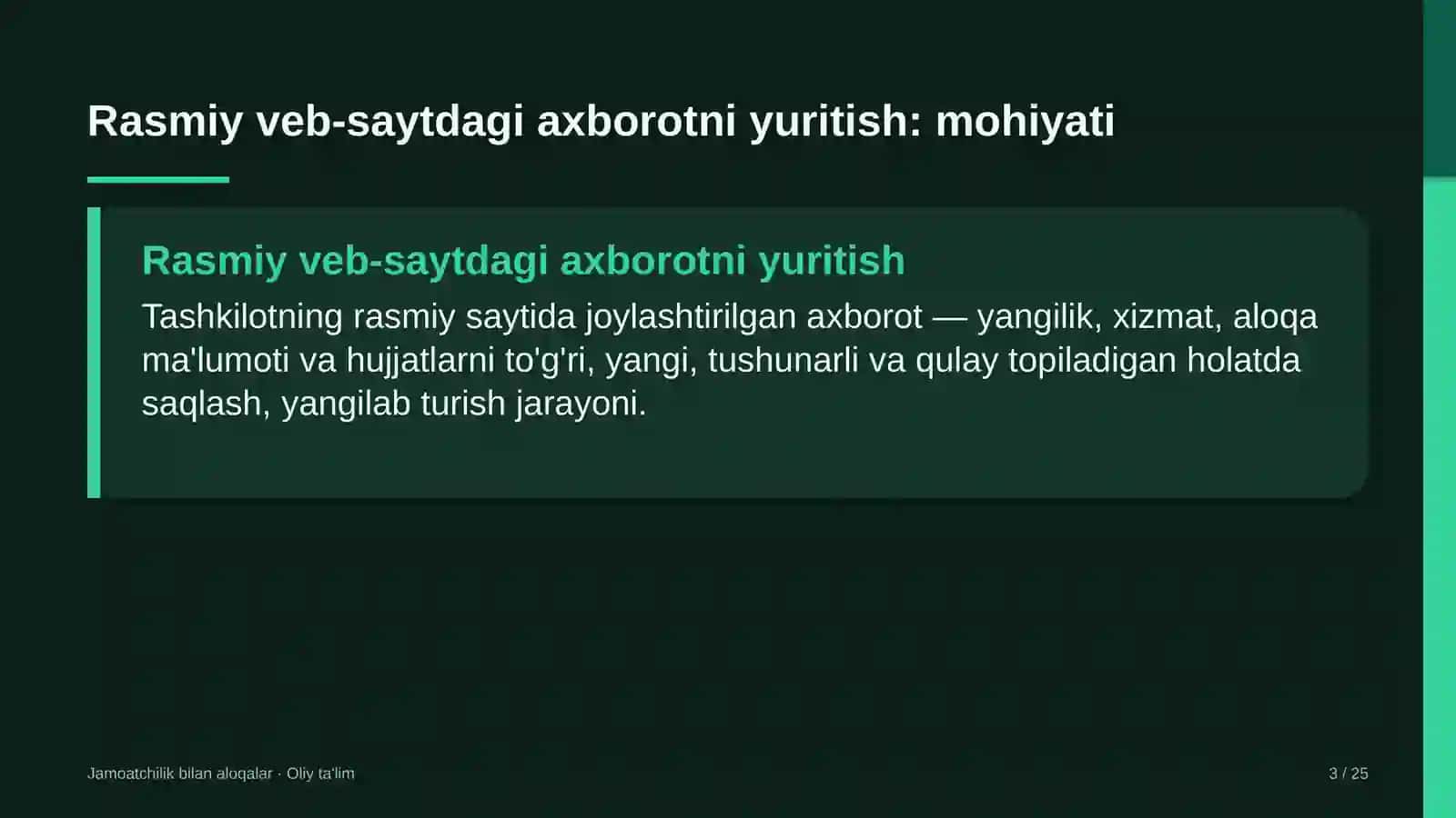 oliy ta'lim muassasalarida rasmiy veb saytdagi axborotni yuritish 2762 3