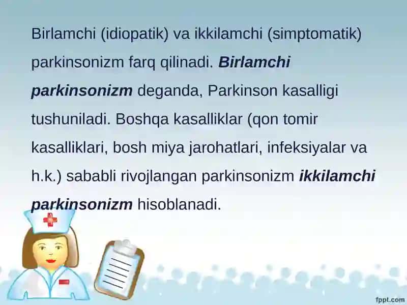 Parkinsonizim kasalligi. 3