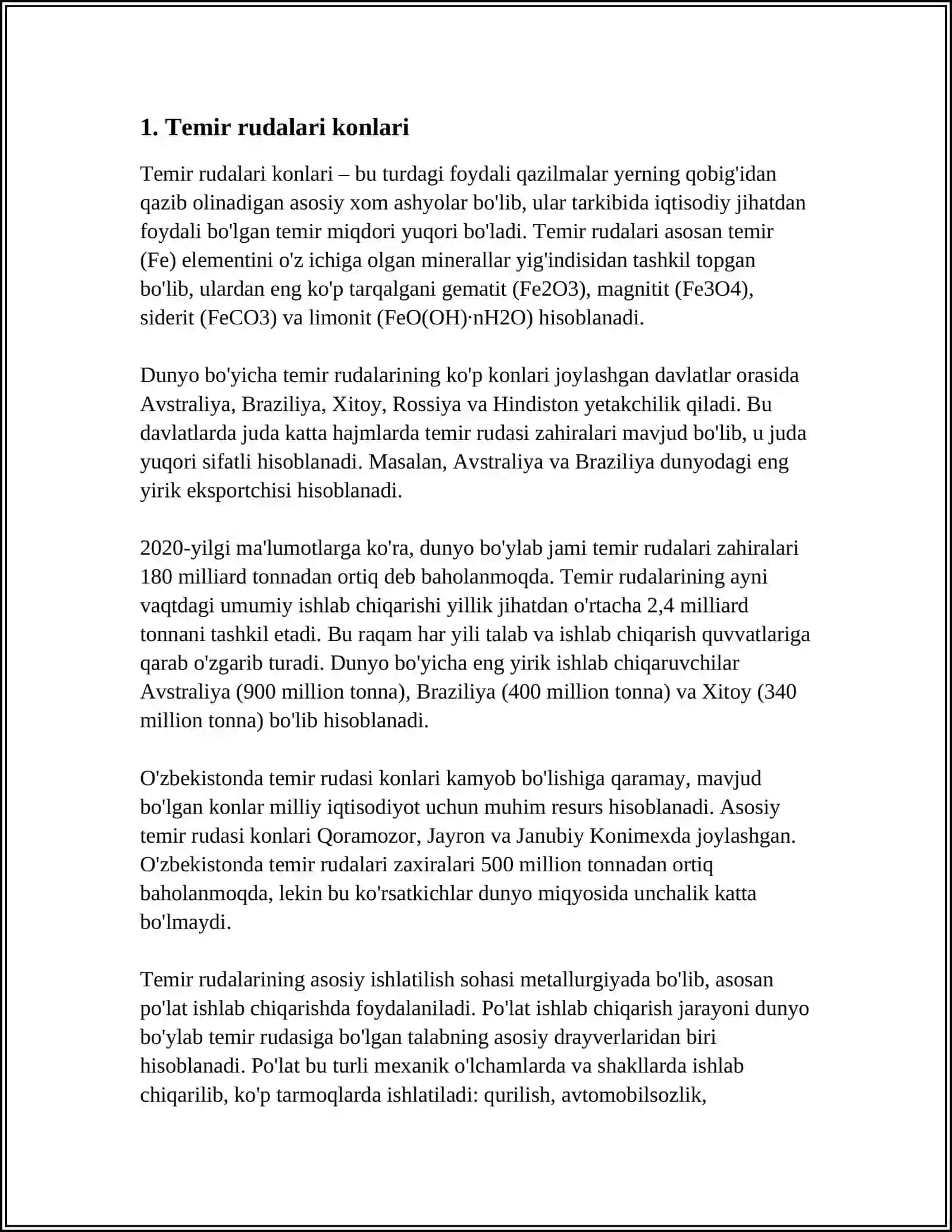 FOYDALI QAZILMALAR HAQIDA UMUMIY MA'LUMOTLAR 3