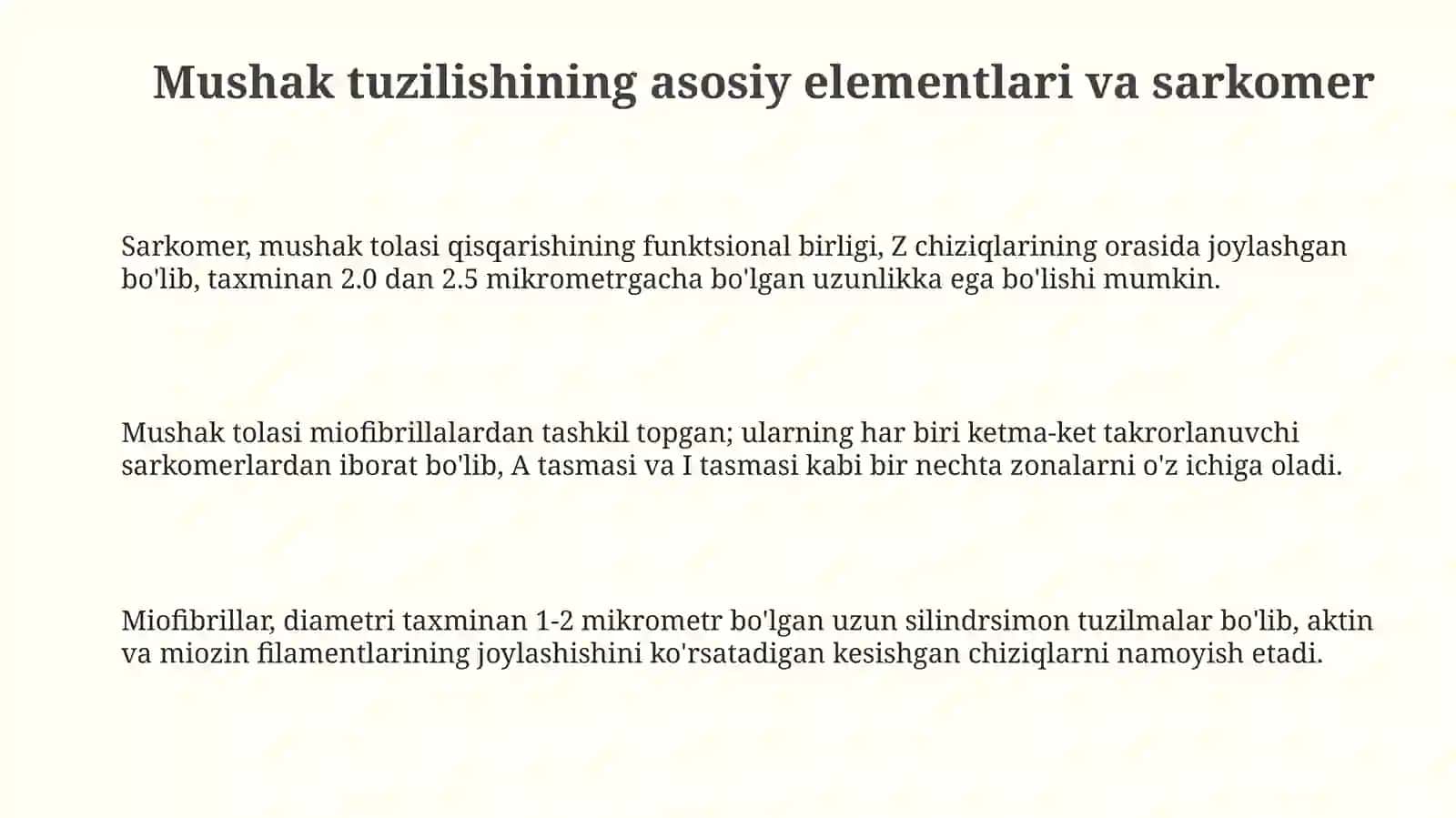Mushak qisqarish mexanizmining morfologik asoslari 3