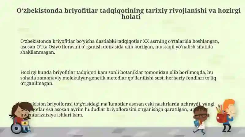 Ôzbekistonda yôsintoifalar(Bryophyta) oʻrganilishi holati va hissa qôshayotgan ôzbek olimlari 3