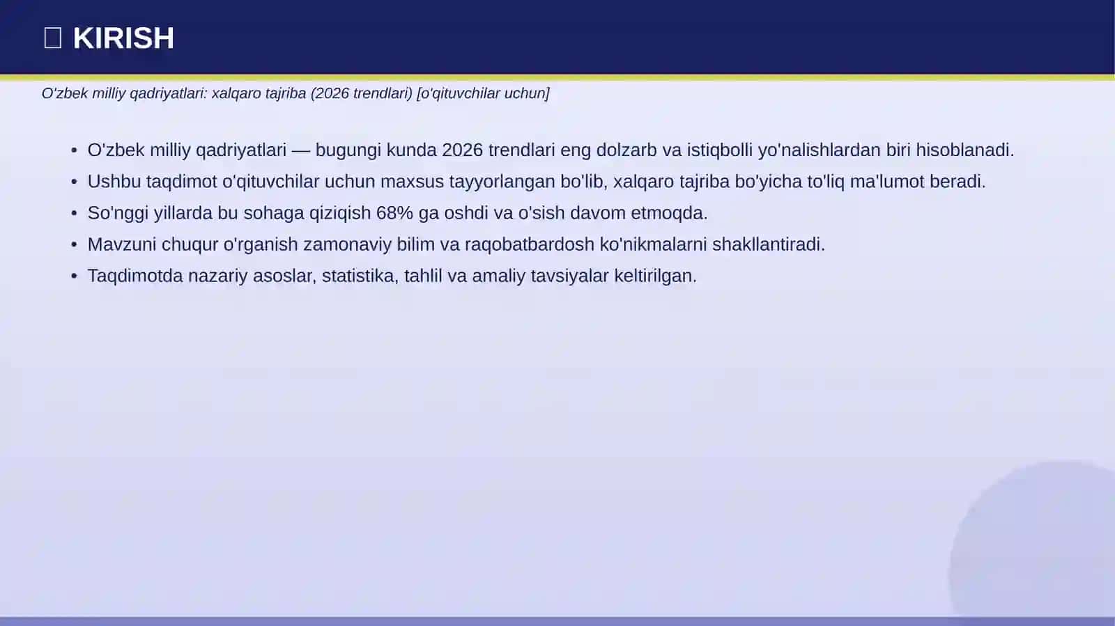 O'zbek Milliy Qadriyatlari: Xalqaro Tajriba - 2026 Trendlari 3