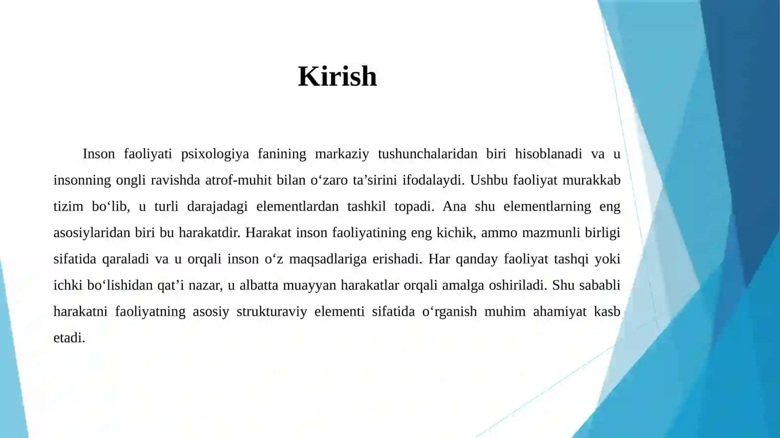 Harakat Inson Faoliyatining Birligi Sifatida 3