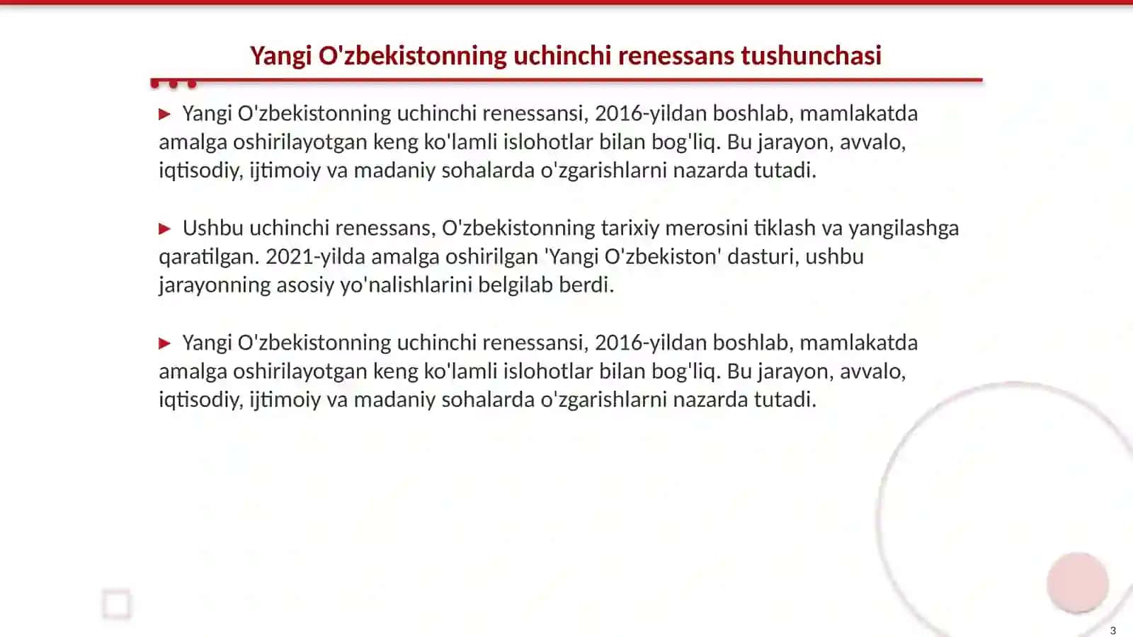 Yangi Ozbekistonning uchinchi renessans tomon tutgan yõli 3