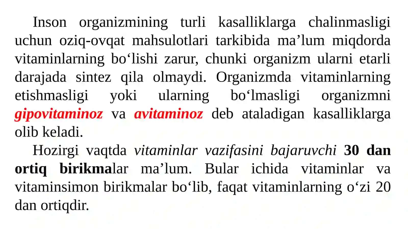 Vitaminlarning vazifalari va ularni oziq-ovqat mahsulotlarida tahlil qilish usullari 3