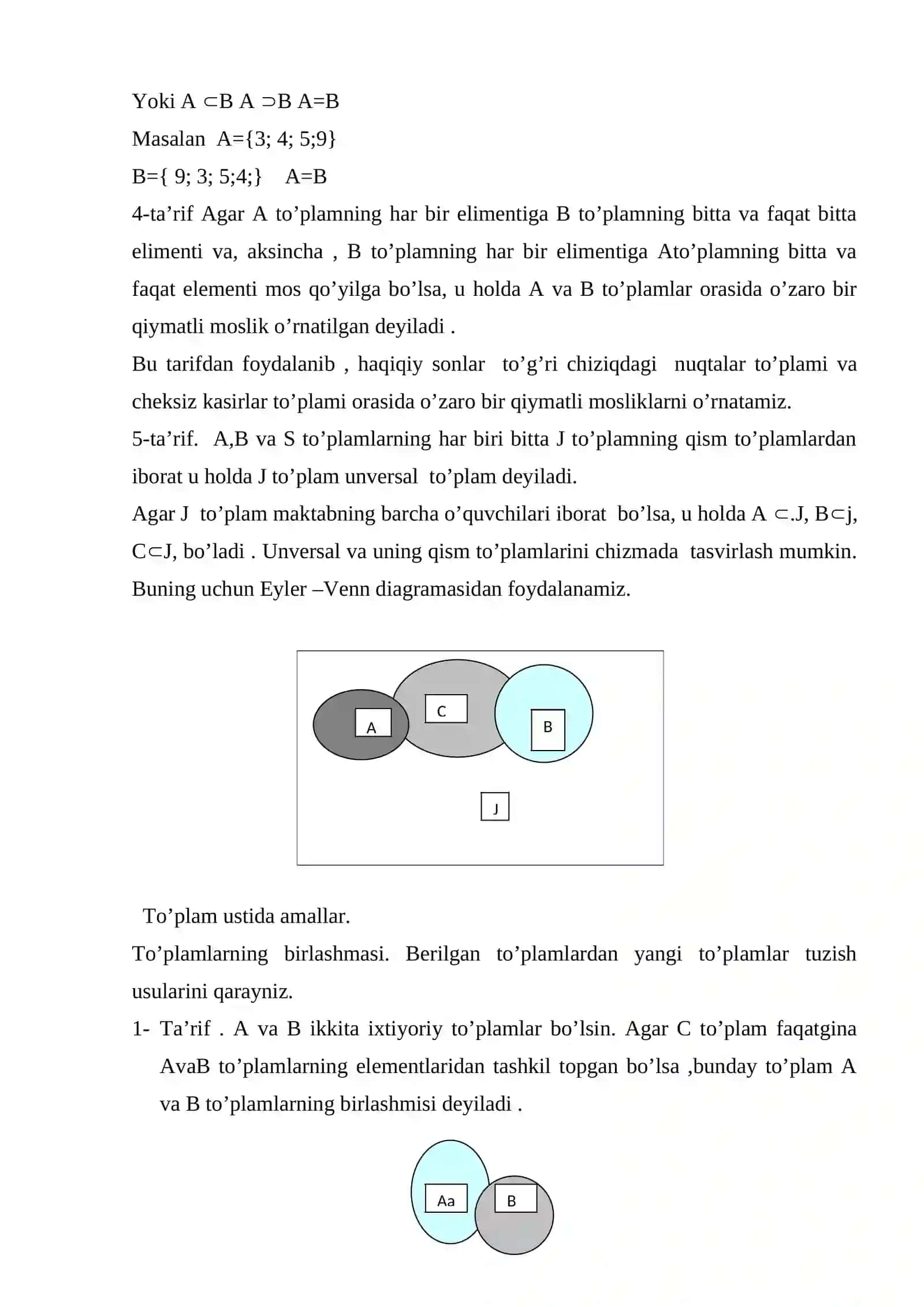 Teorema isbotlarining muqobil usullari to‘plamini tayyorlash 3
