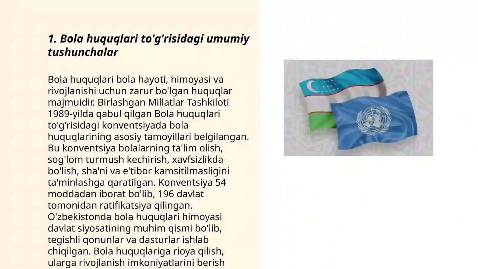 BMT ning "Bola huquqlari to'g'risidagi konvensiyasi" 3