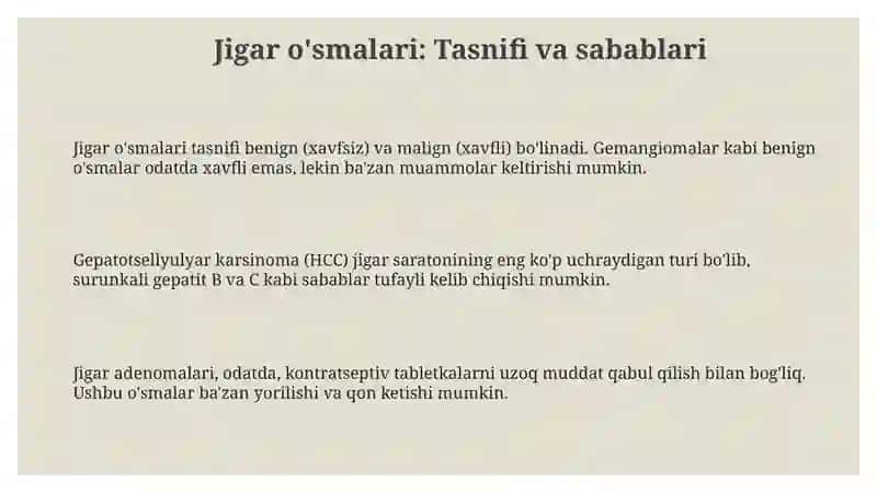 Jigar o'smalari 3