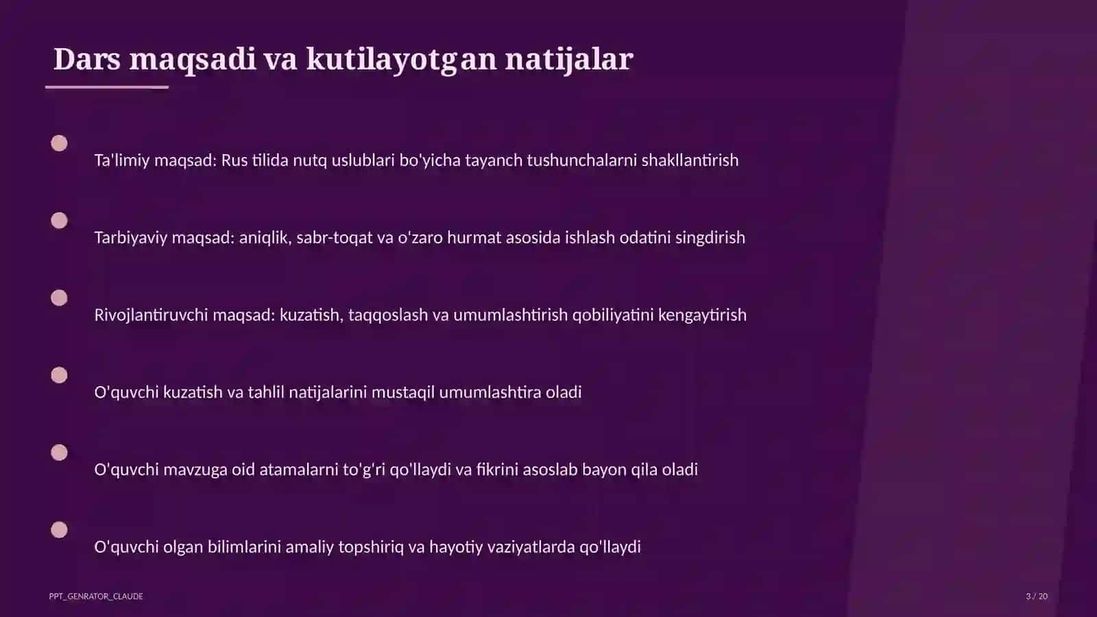 Rus tilida nutq uslublari (10-sinf) 3