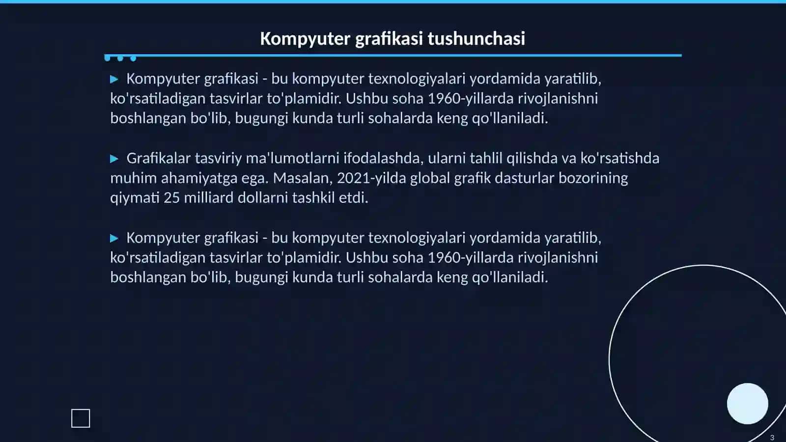 Kompyuter grafikasi va uning turlar 3
