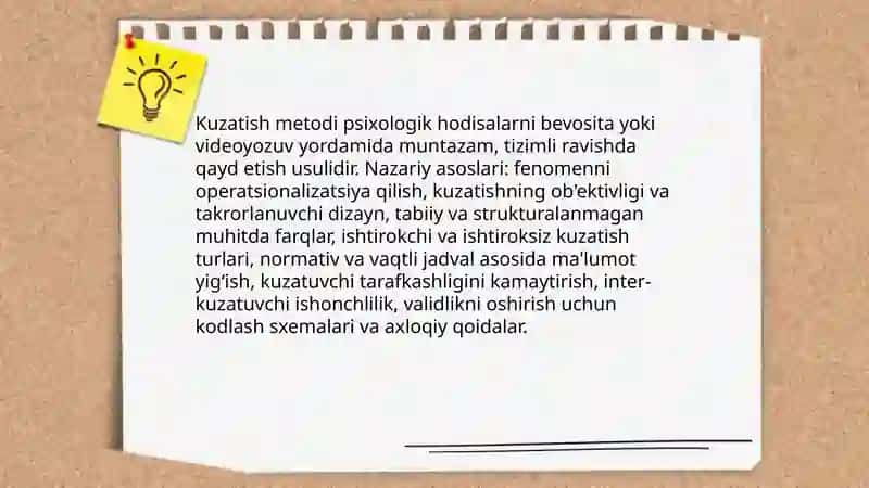 Psixologiya tadqiqot metodlari:kuzatish,eksperiment 3