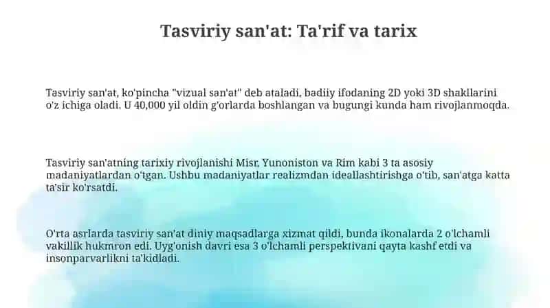 Tasviriy san'at 3