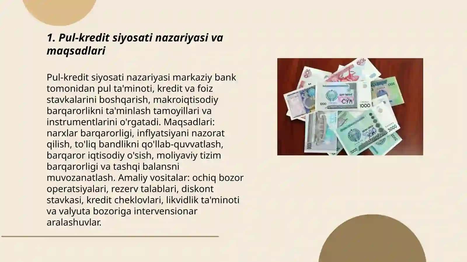 Pul-kredit siyosati va ulardan foydalanish amaliyoti tahlili 3