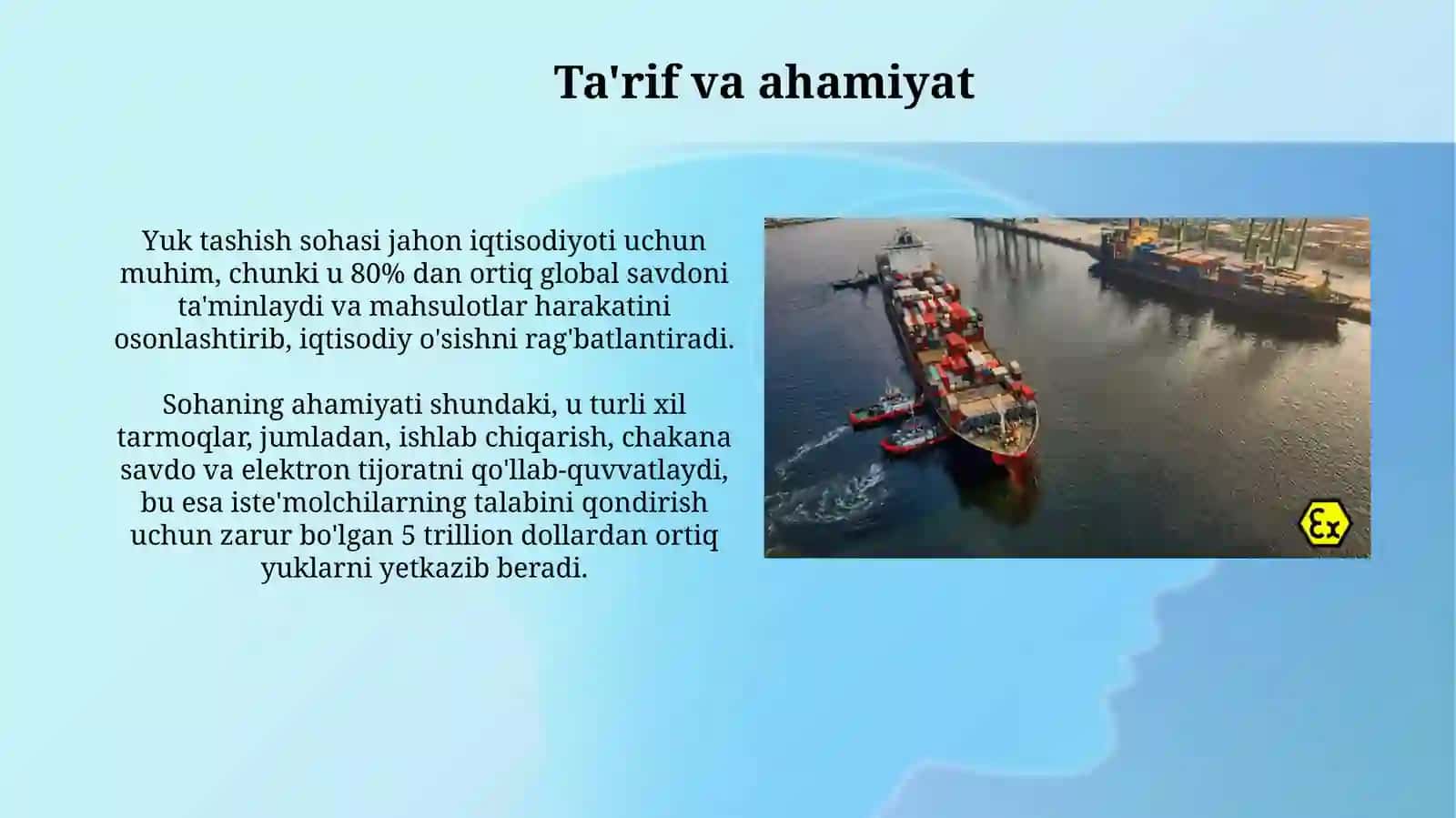 Yuk tashish sohasida yuklar vaularning turkumlari 3
