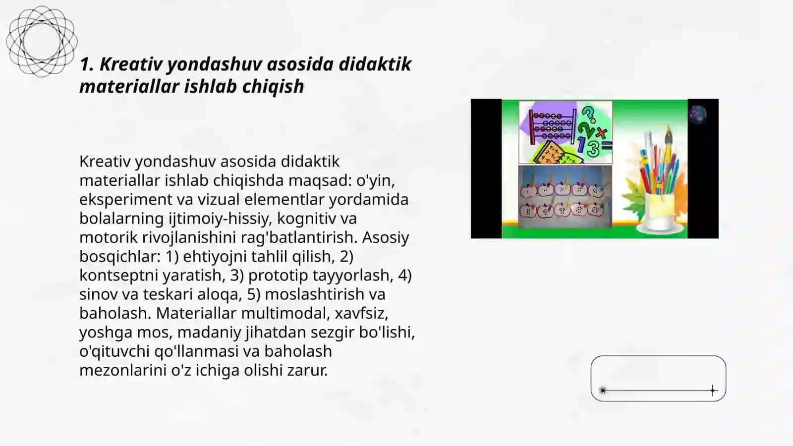 Maktabgacha taʼlim tashkilotlarida Didaktik taʼminotni yaratishda kreativ yondashish 3