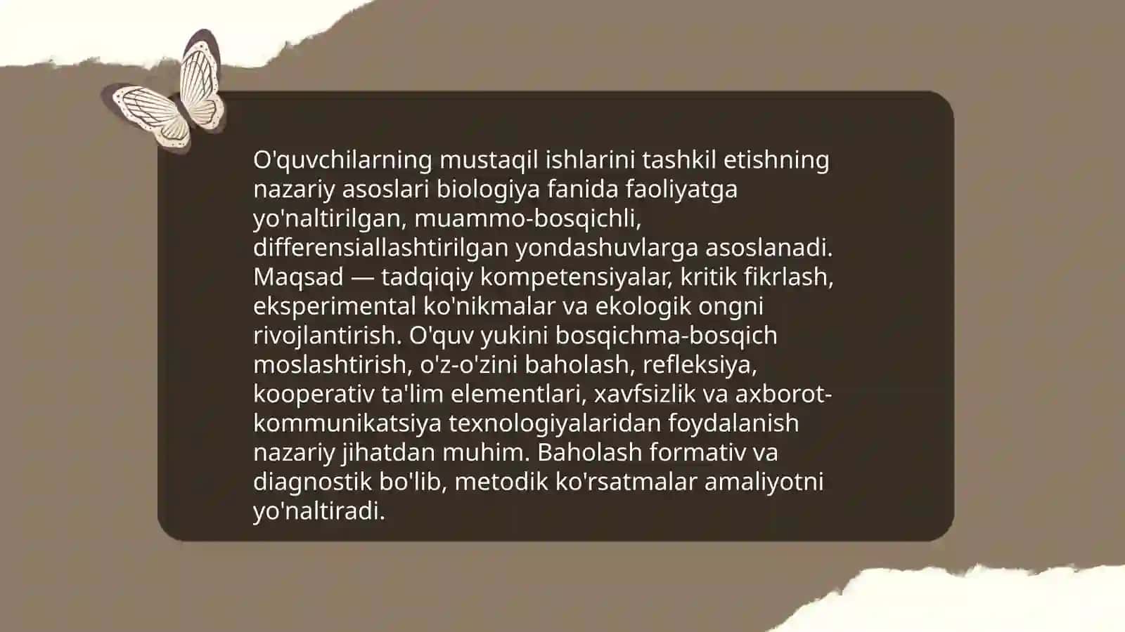 Biologiyadan tuzilgan DTS ning mazmun mohiyati va uni joriy etishning ilmiy metodik asoslari 3