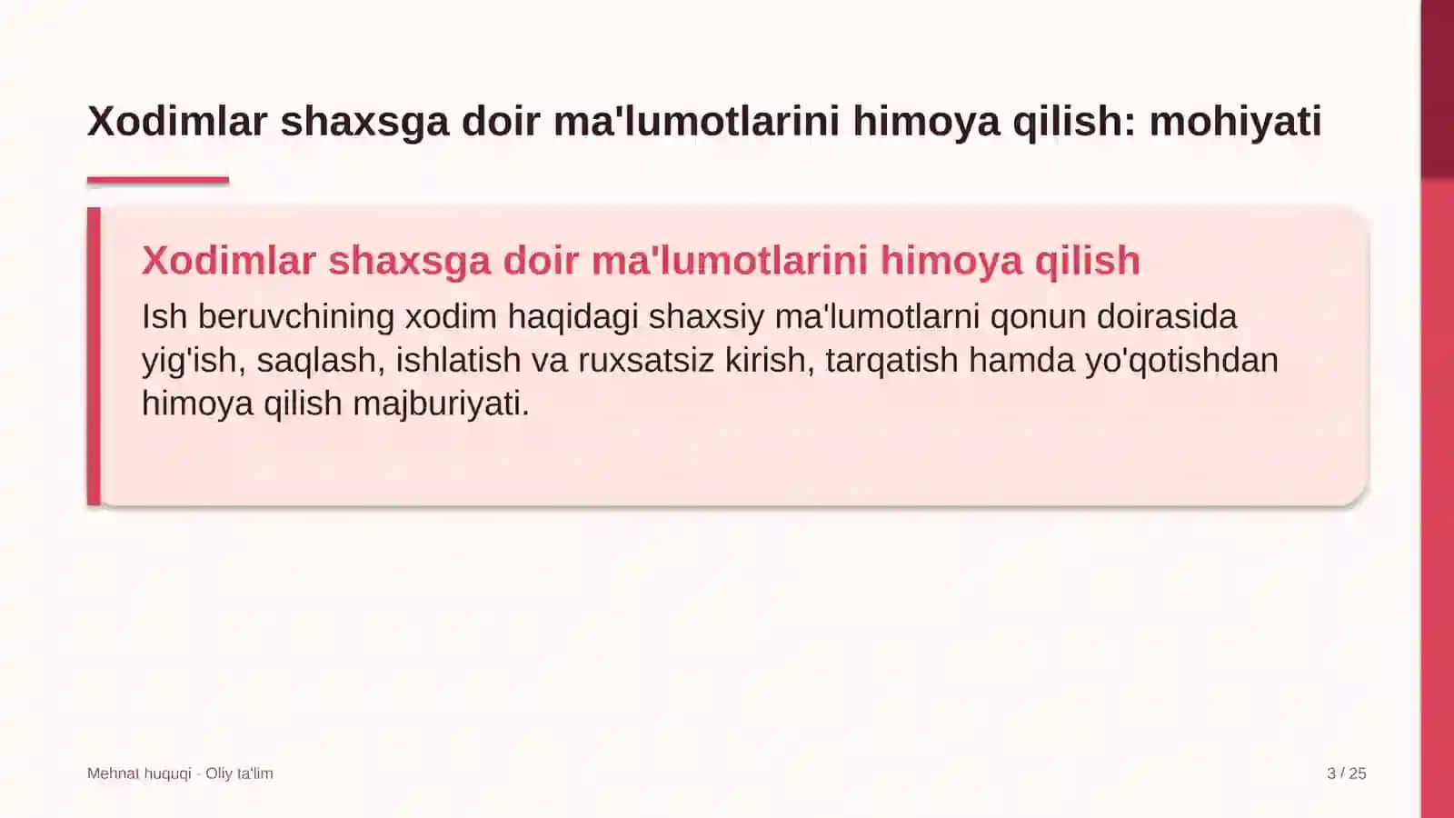 geoaxborot tizimlarida xodimlarning shaxsga doir ma'lumotlarini himoya qilish 9517 3
