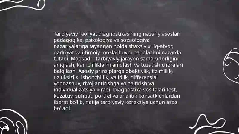 Tarbiyaviy faoliyat diognastikasi va korreksiyasining shaxs rivojlanishidagi o'rni 3