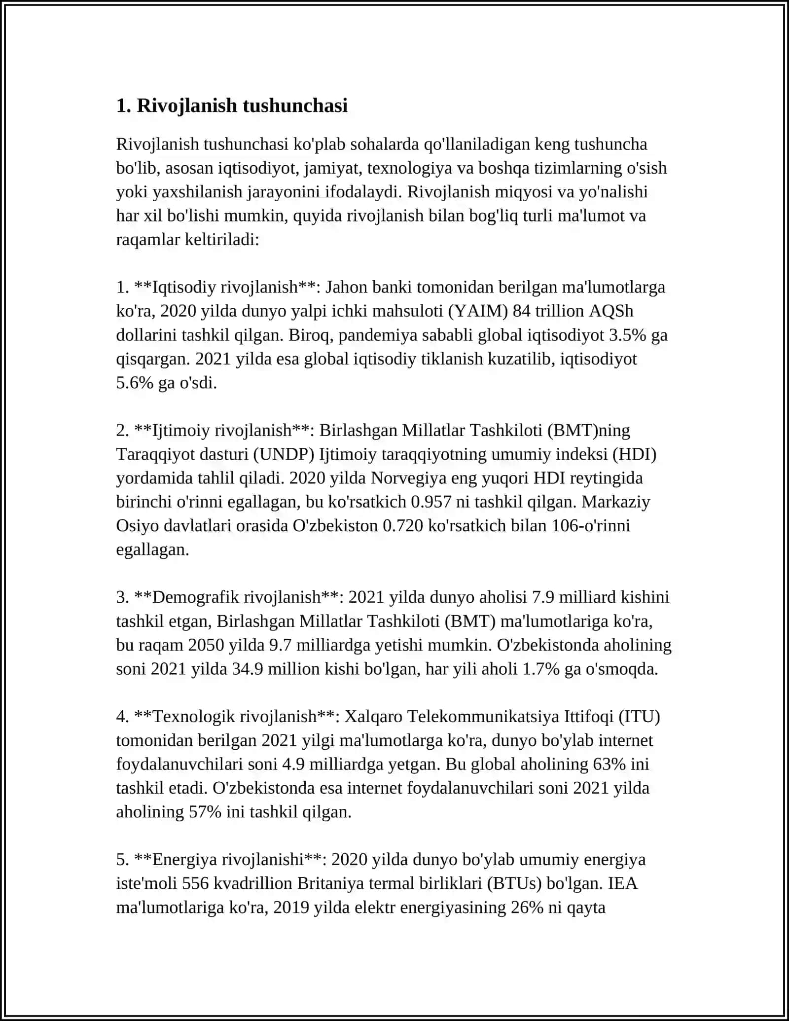 Rivojlanishning Umumiy Qonunlari va Kategoriyalari 3