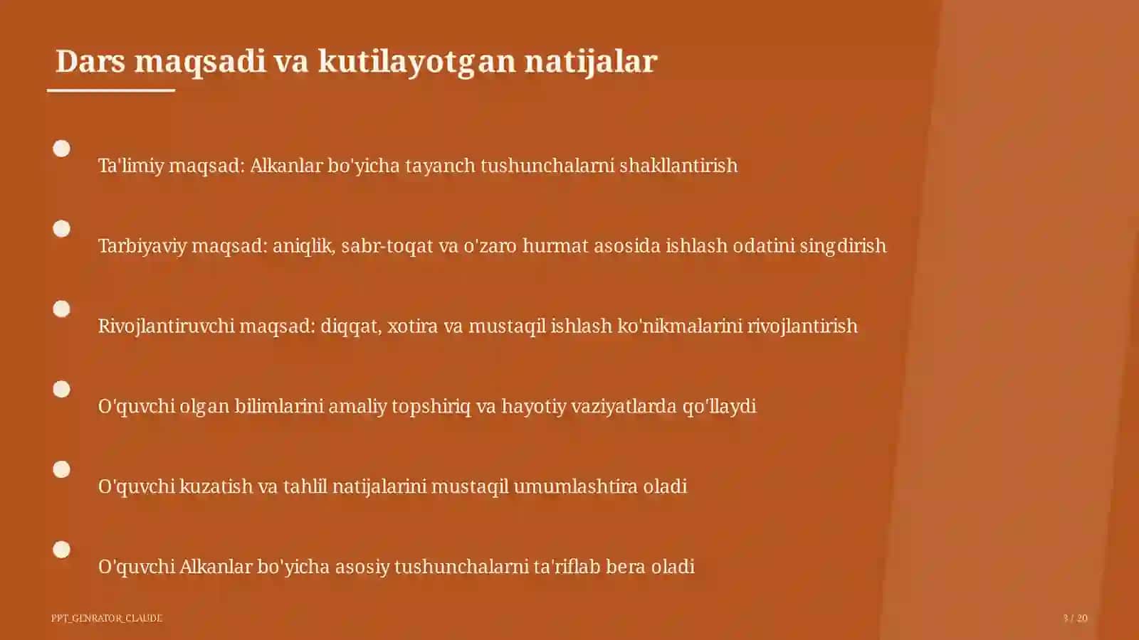 Alkanlar (10-sinf) 3
