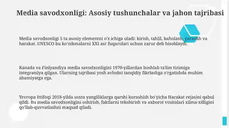Media savodxonligi: Asosiy tushunchalar va jahon tajribasi 3