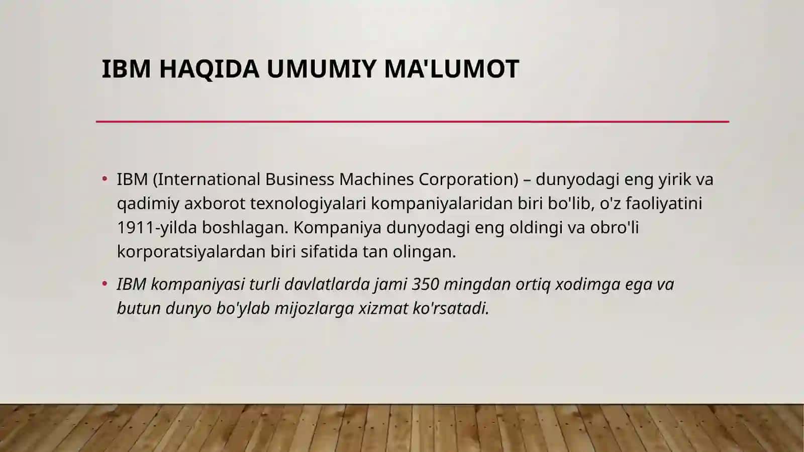 IBM KOMPANIYASI 3
