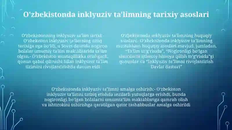O'Zbekistonda Inklyuziv Ta'Limning Me'Yoriy - Huquqiy Bazani Tahlil Qilish 3