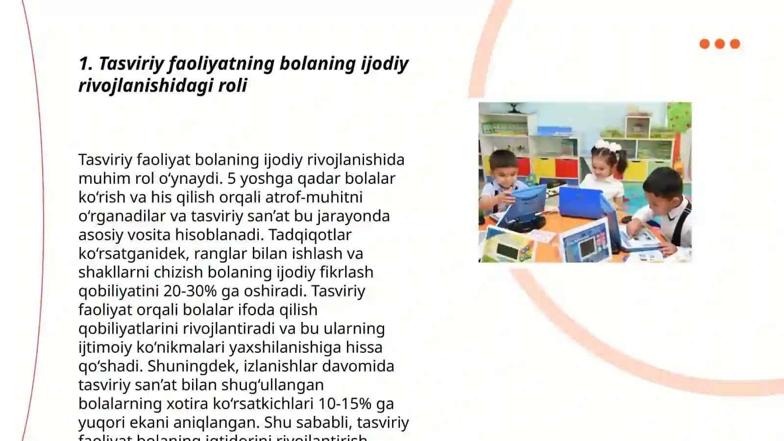 Maktabgacha yoshdagi bolalarni har tomonlama rivojlantirishda tasviriy faoliyatning ahamyati 3