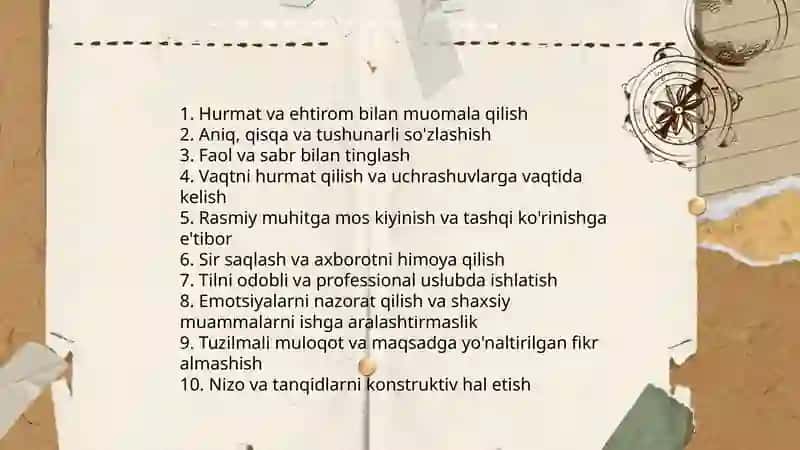Kasbiy muloqot odobi 3