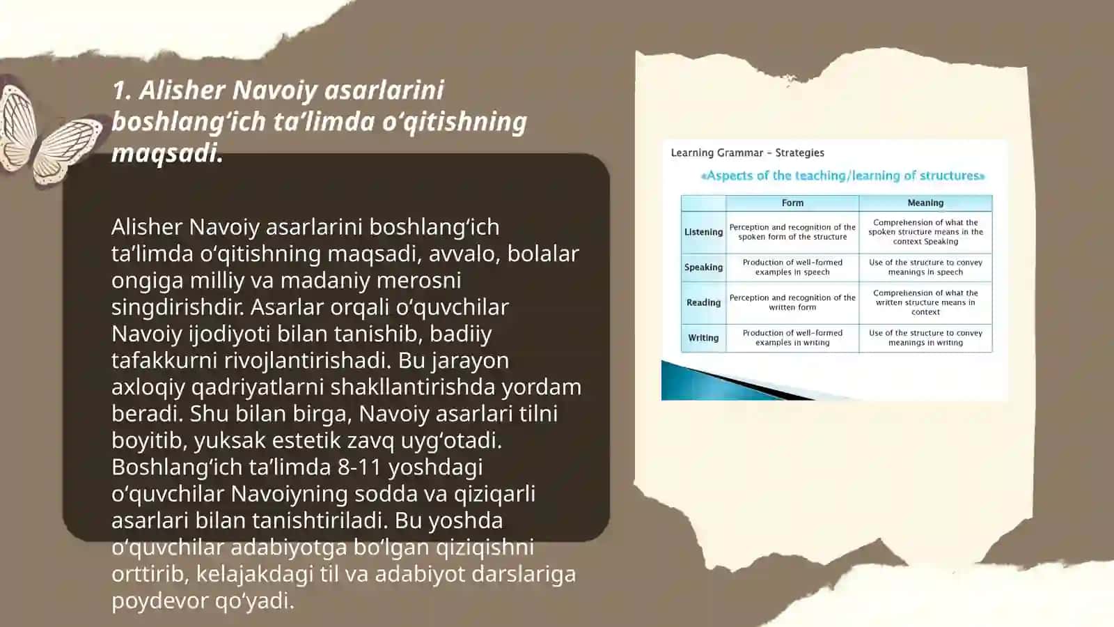 Boshlangʻich taʼlimda Alisher Navoiy asarlarini oʻqitish usullari fanining maqsad va vazifalari 3
