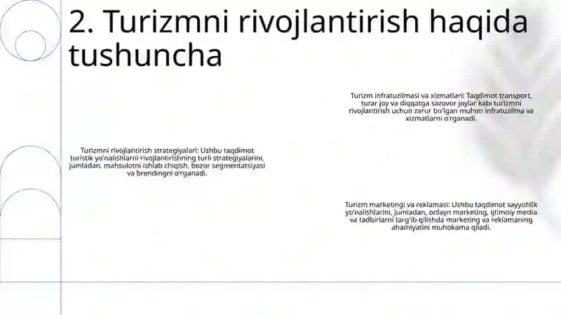 Turizm Turlarini Ishlab Chiqish Texnologiyasi Taqdimot Tayyorlash 3