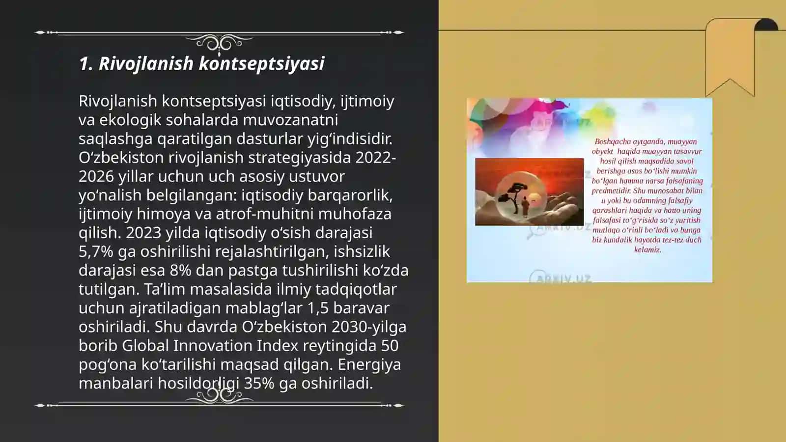 Rivojlanish falsafasi 3