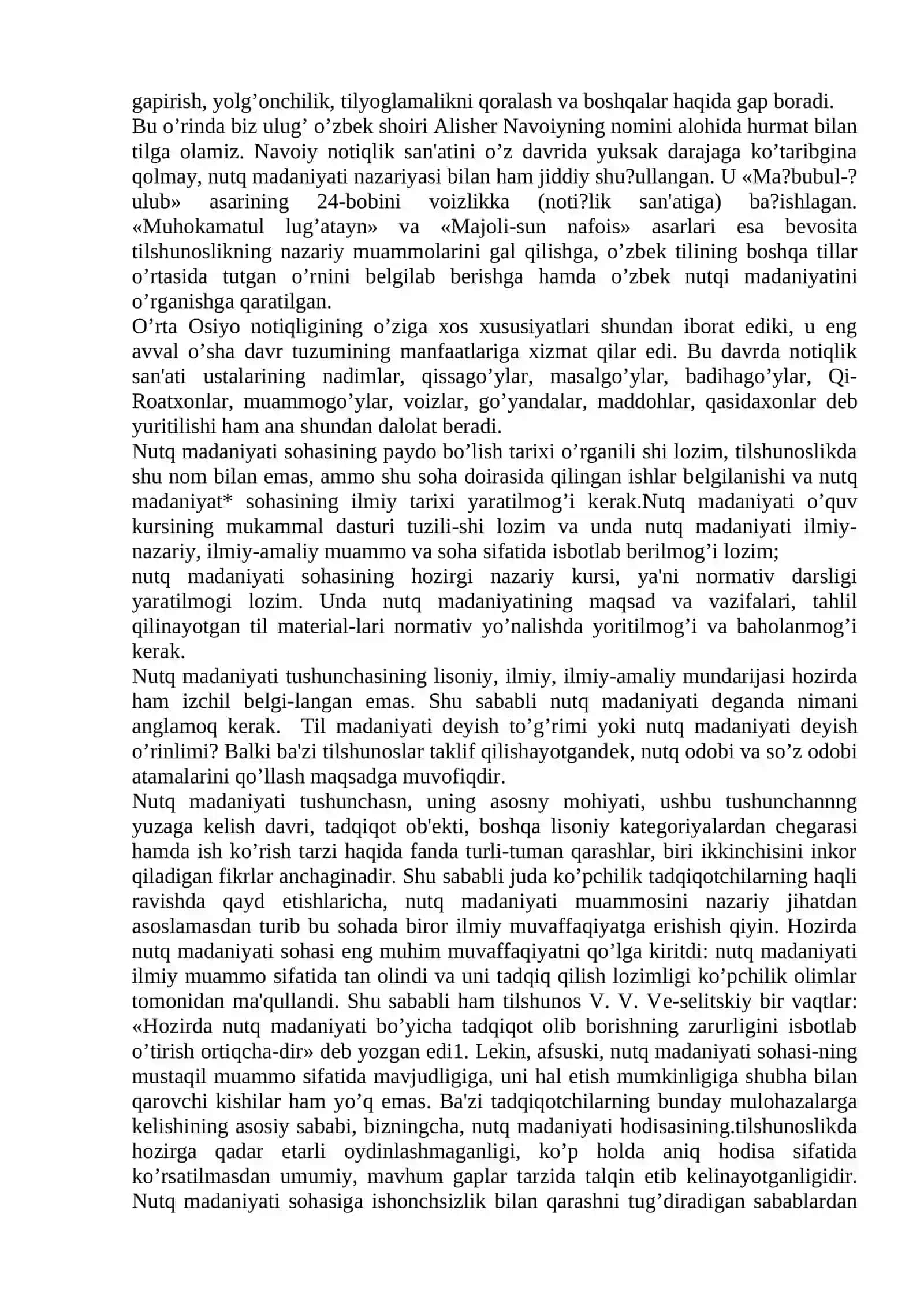 O’ZBEK NUTQI MADANIYATI MASALALARI 3
