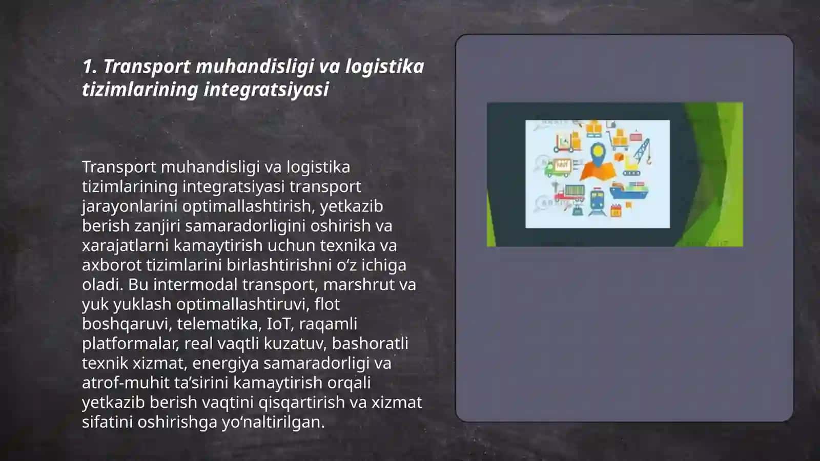 Logistikaning texnika va texnologiya fanlari bilan ozaro aloqadorligi 3