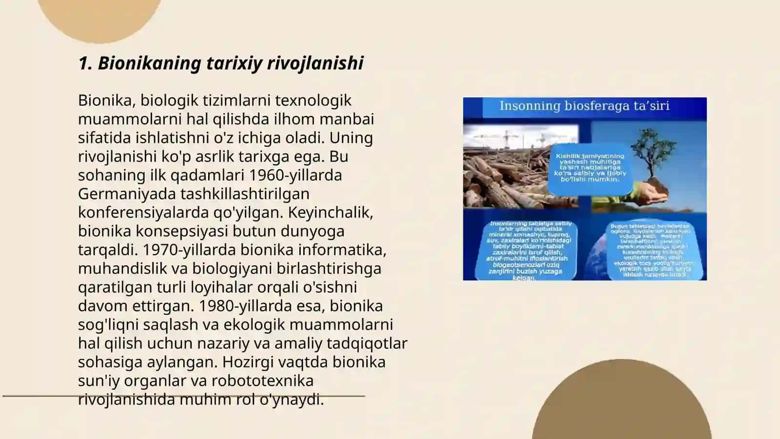 Bionika asoslari va uni inson hayotidagi oʻrni 3