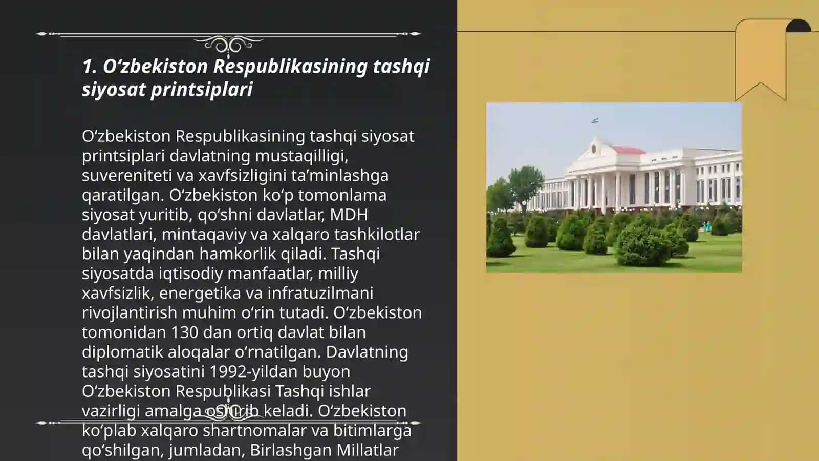Oʻzbekiston Respublikasi tashqi siyosatning konstitutsiyaviy asoslari 3