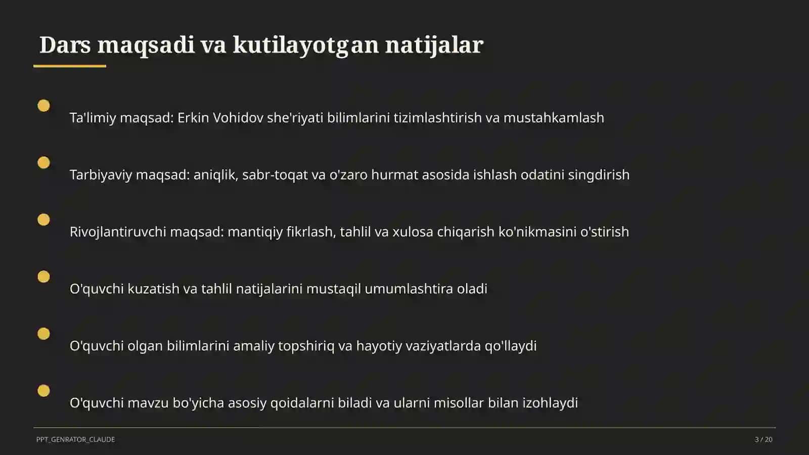Erkin Vohidov she'riyati (8-sinf) 3