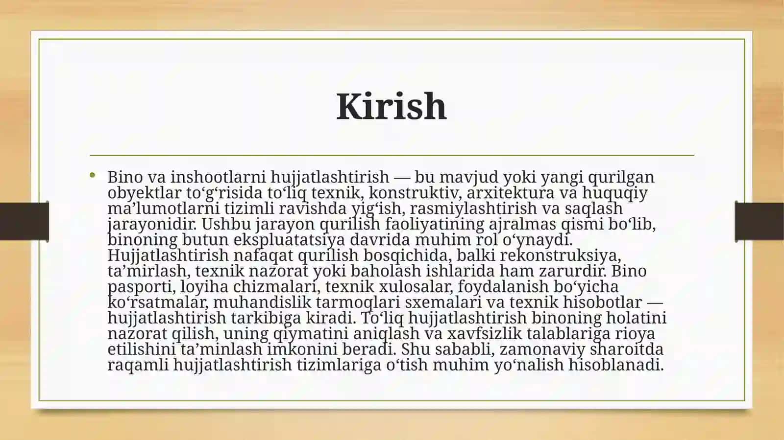 Bino va inshoatlarni hujjatlashtirish 3