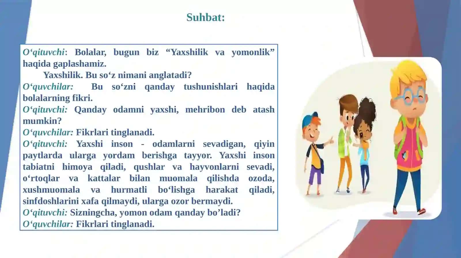 O‘quvchilaruchunzoʻravonlikvakamsitishlarsizsogʻlomshaxslararomunosabatlarnirivojlantirish 3