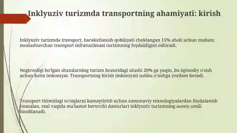 Inklyuziv turizm va transport 3