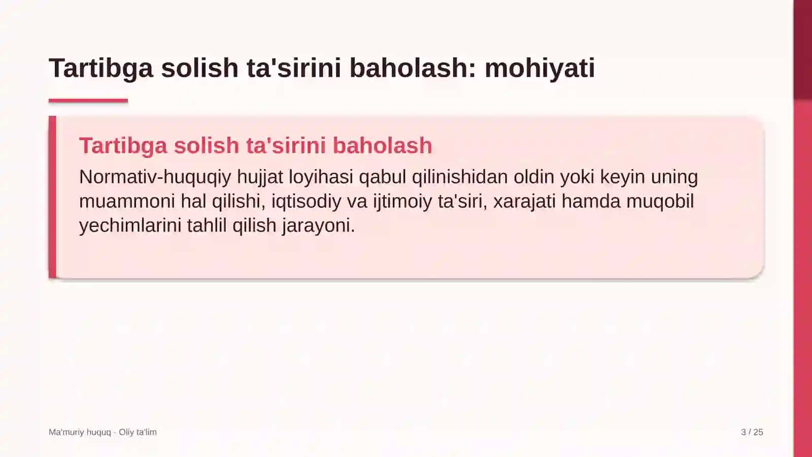 Aqlli shahar loyihalarida normativ-huquqiy hujjatlarning tartibga solish ta'sirini baholash 3