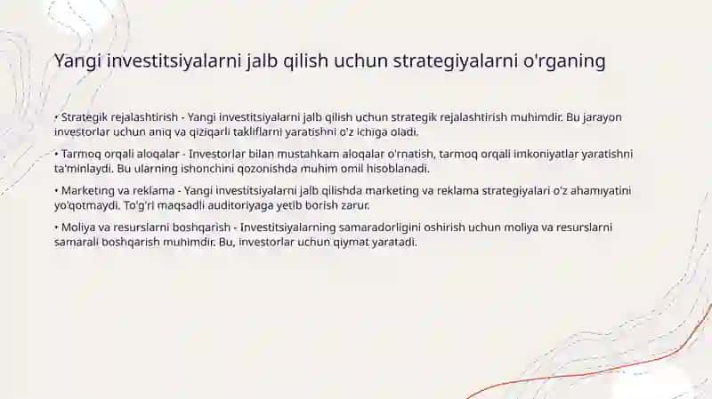 Yangi investitsiyalar va bozor tuzilmalari 3