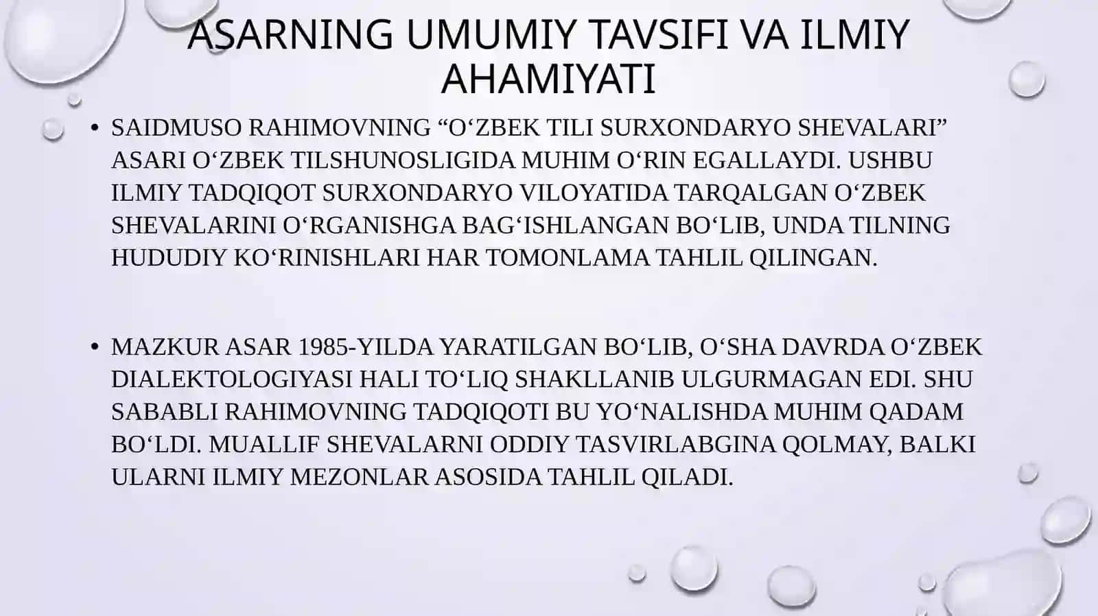 O‘zbek tili Surxondaryo shevalari 3