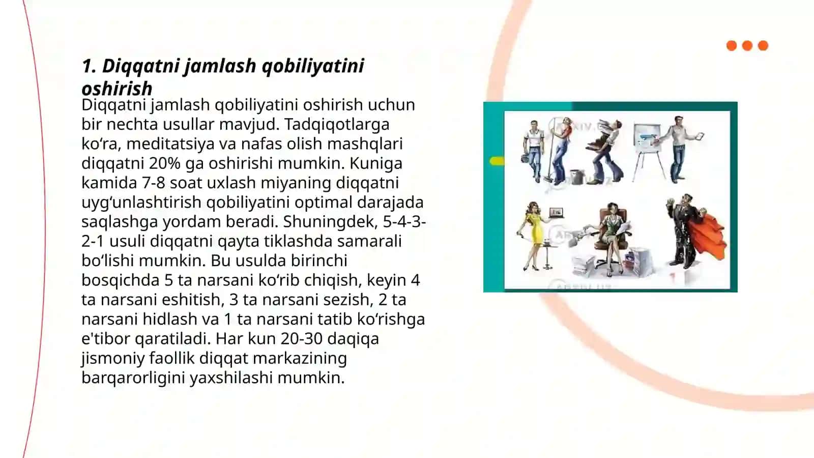 Diqqatni rivojlantiruvchi psixologik mashg'ulotlar 3