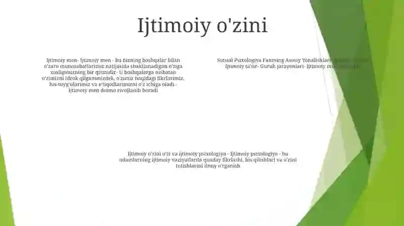 Sotsial Psixologiya Fanining Asosiy Yònalishlari 3