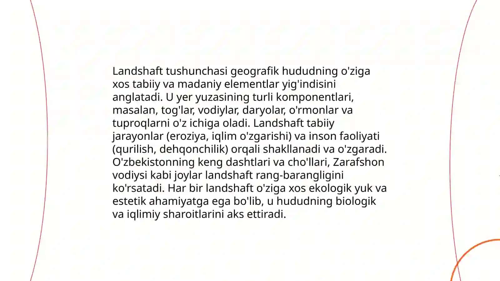 Landshaftlarning tizim sifatidagi xususiyatlarini o‘rganish 3